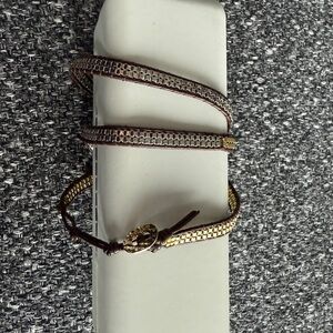 Nakamol Elegant Brown and Gold Wrap Bracelet similar to Chan Luu